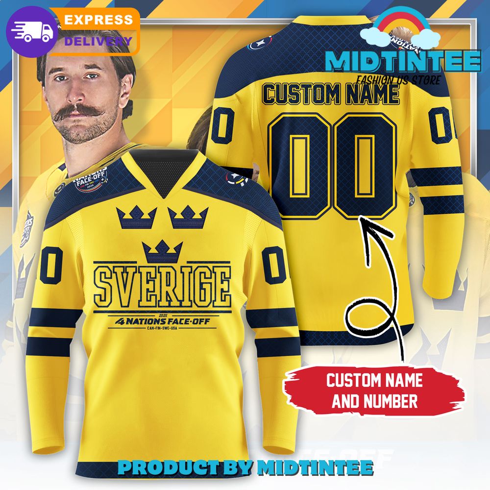 Sweden 2025 4 Nations Face-Off Special Hockey Jersey