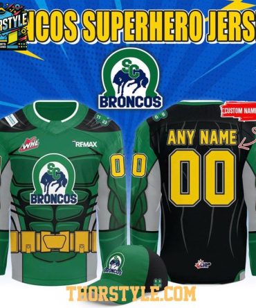 Swift Current Broncos Superhero Night 2026 Personalized Hockey Jersey