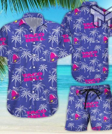 Taco Bell Tropical Flower Aloha Hawaiian Shirts And Short, Summer Hawaiian Day 3D Hawaii Shirt (Shirt Only)