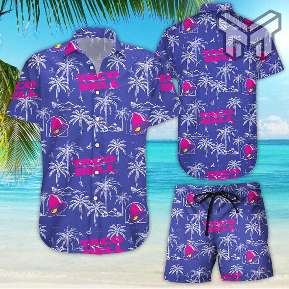 Taco Bell Tropical Flower Aloha Hawaiian Shirts And Short, Summer Hawaiian Day 3D Hawaii Shirt (Shirt Only)