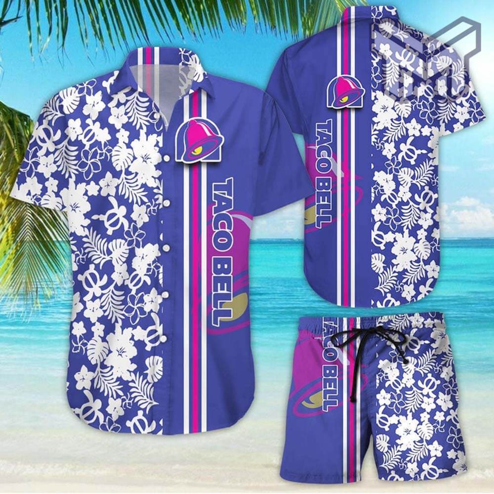 Taco Bell Tropical Flower Aloha Hawaiian Shirts And Short Summer Hawaiian Day 3D Hawaii Shirt (Shirt Only)