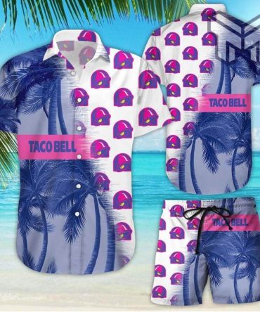 Taco Bell Tropical Flower Aloha Hawaiian Shirts And Short V2, Summer Hawaiian Day 3D Hawaii Shirt (Shirt Only)