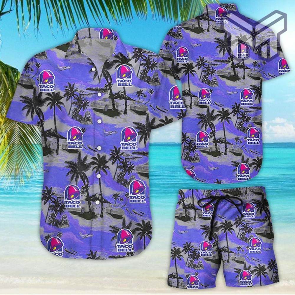 Taco Bell Tropical Flower Aloha Hawaiian Shirts And Short V6, Summer Hawaiian Day 3D Hawaii Shirt (Shirt Only)