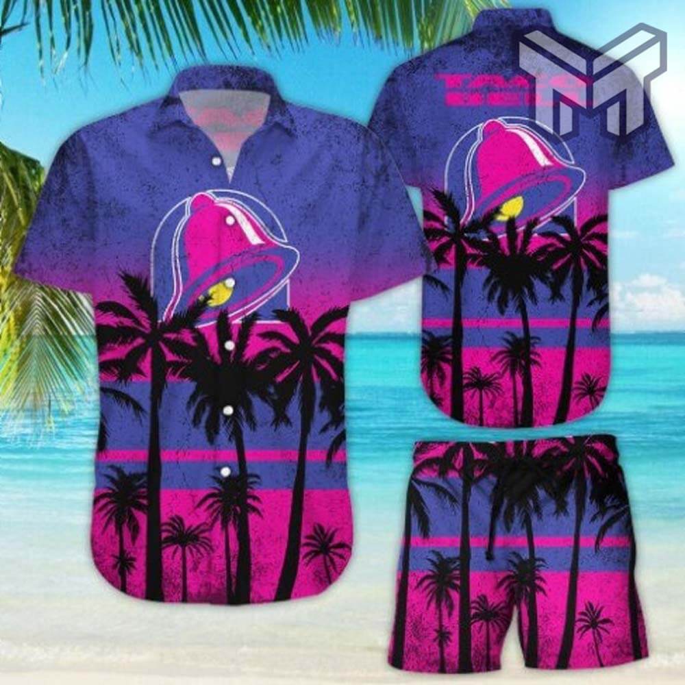 Taco Bell V4 Tropical Flower Aloha Hawaiian Shirts And Short, Summer Hawaiian Beach Day 3D Hawaiian Shirt (Shirt Only)
