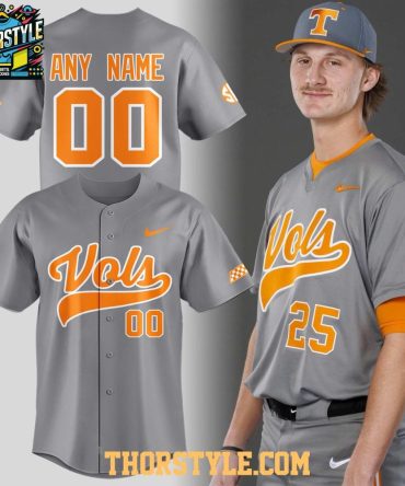 Tennessee Vols Smokey Grey 2026 Throwback Personalized Baseball Jersey