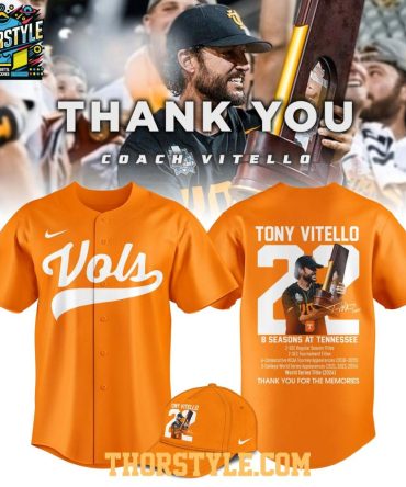 Tennessee Volunteers Thank Coach Vitello 8 Season 2025 Baseball Jersey