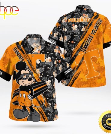 Tennessee Volunteers Mickey Mouse Floral Short Sleeve Hawaii Shirt