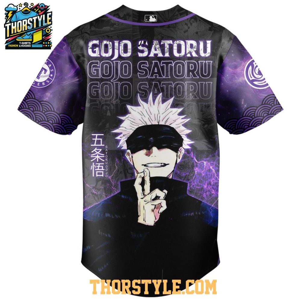 Texas Rangers 2025 Jujutsu Kaisen Night Gojo Satoru Baseball Jersey - Image 3