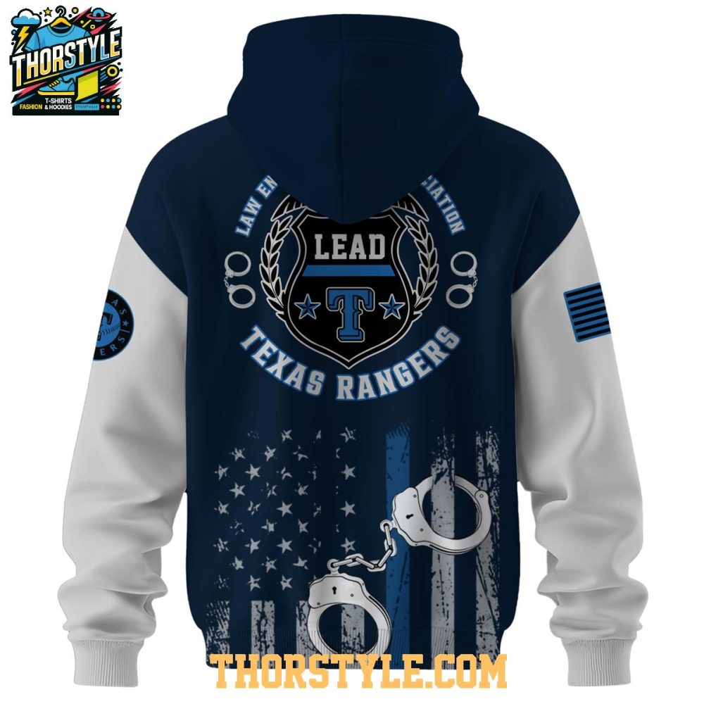Texas Rangers 2025 Law Enforcement Appreciation Day Hoodie T-Shirt - Image 3