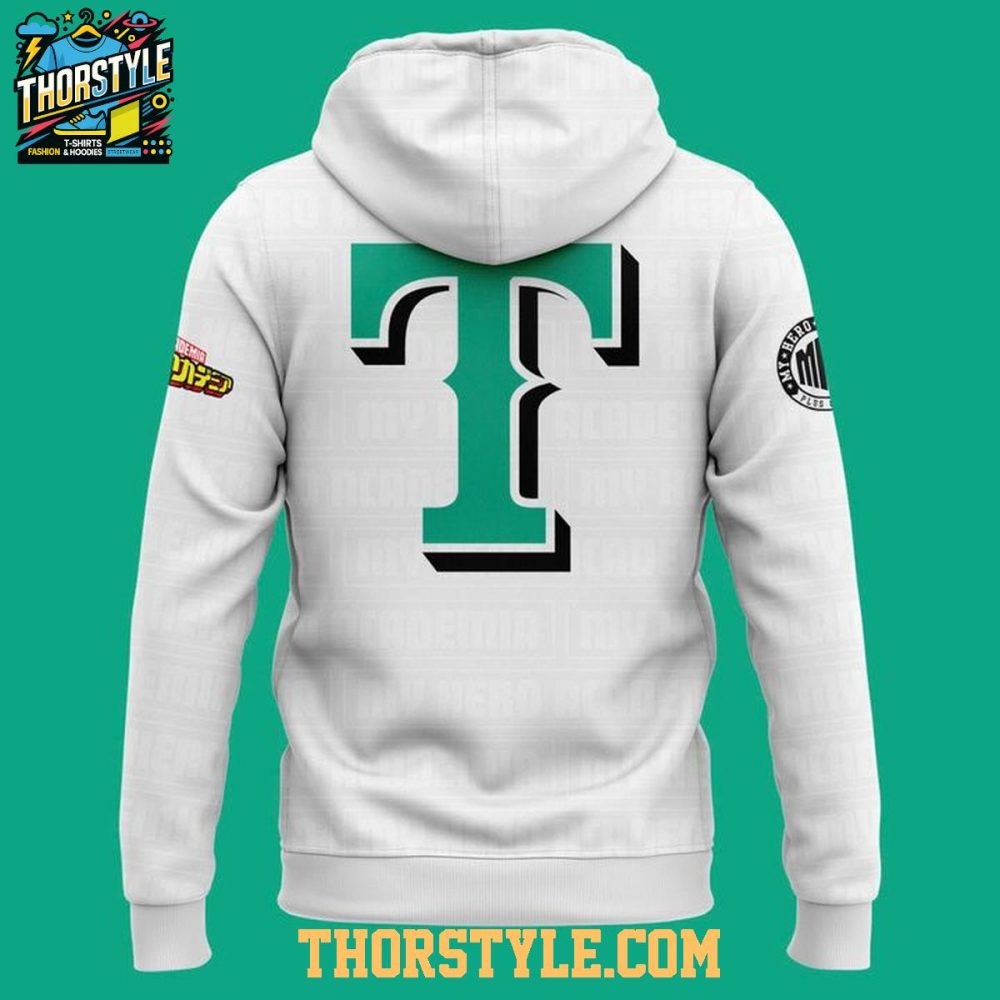 Texas Rangers My Hero Academia Theme Night 2026 Celebration Hoodie - Image 3