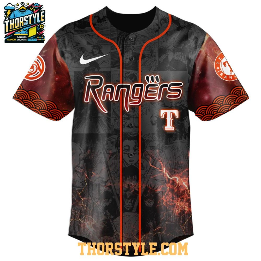 Texas Rangers Ryomen Sukuna 2025 Jujutsu Kaisen Night Baseball Jersey - Image 2