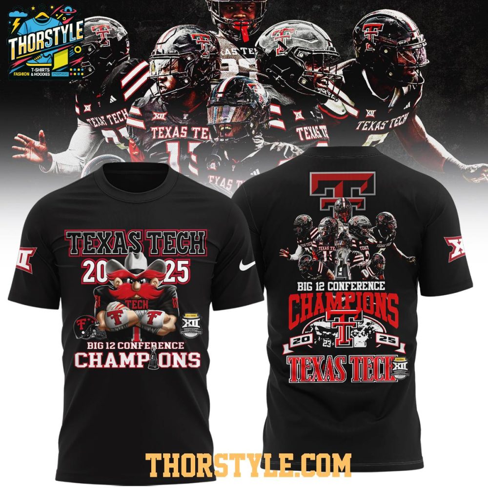 Texas Tech Red Raiders Big 12 Football Champions 2025 Hoodie T-Shirt - Image 2