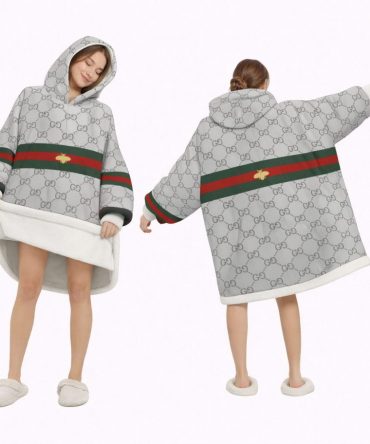 The Bee Gray Gucci Blanket Hoodie , Cozy Wearable Blanket Hoodie