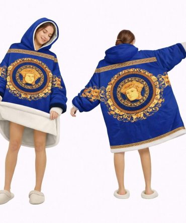 The Blue Versace Blanket Hoodie , Cozy Wearable Blanket Hoodie
