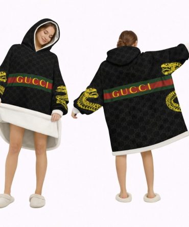 The Yellow Snake Gucci Blanket Hoodie , Cozy Wearable Blanket Hoodie