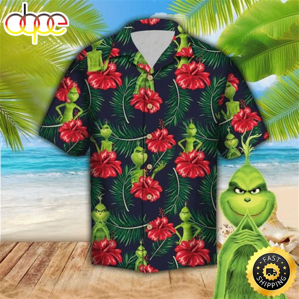 The Grinch Graphic Print Short The Grinch Summer Hawaiian Shirt