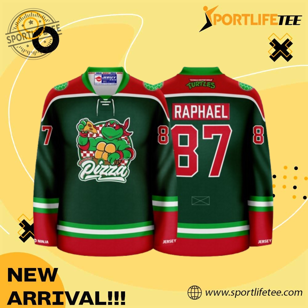 Tmnt Cowabunga Pizza Raphael Hockey Jersey
