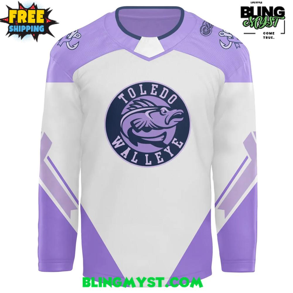 Toledo Walleye 2025 Hockey Fight Cancer Hockey Jersey - Image 2