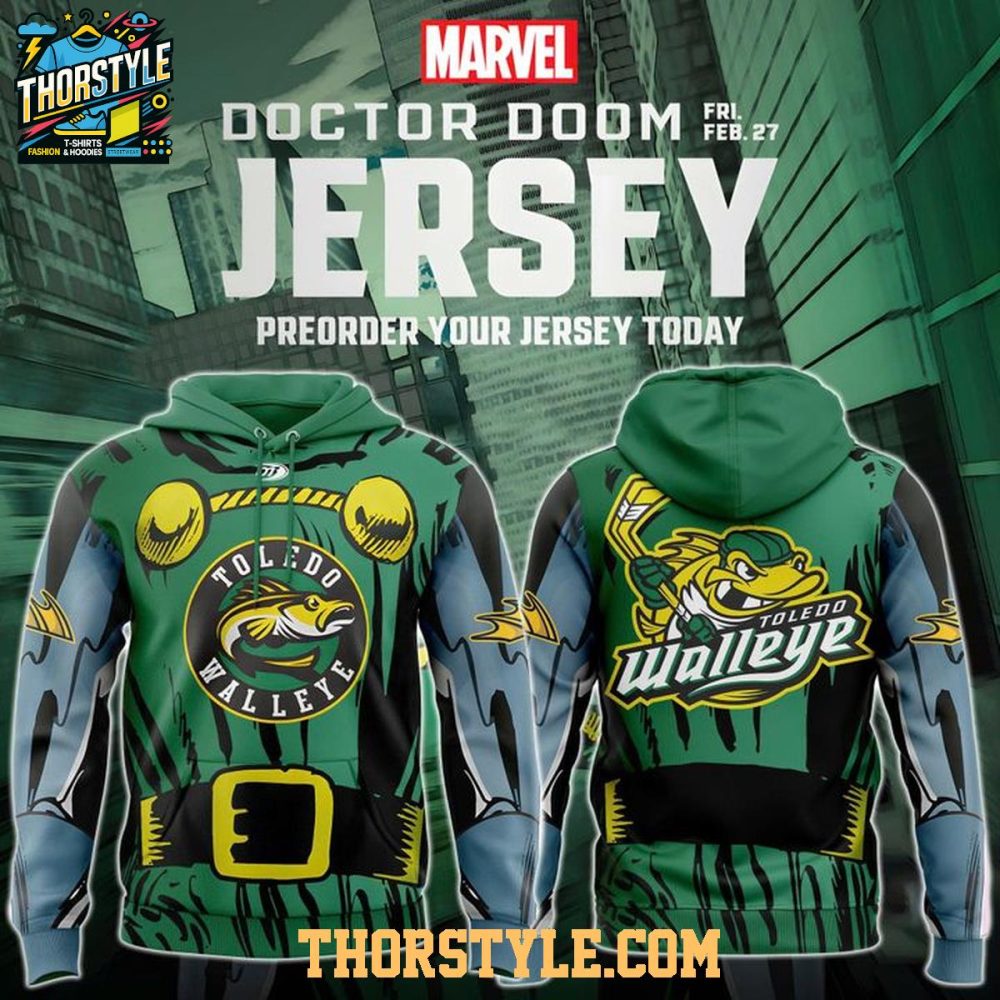 Toledo Walleye Marvel Doctor Doom 2025 Christmas Hoodie T-Shirt