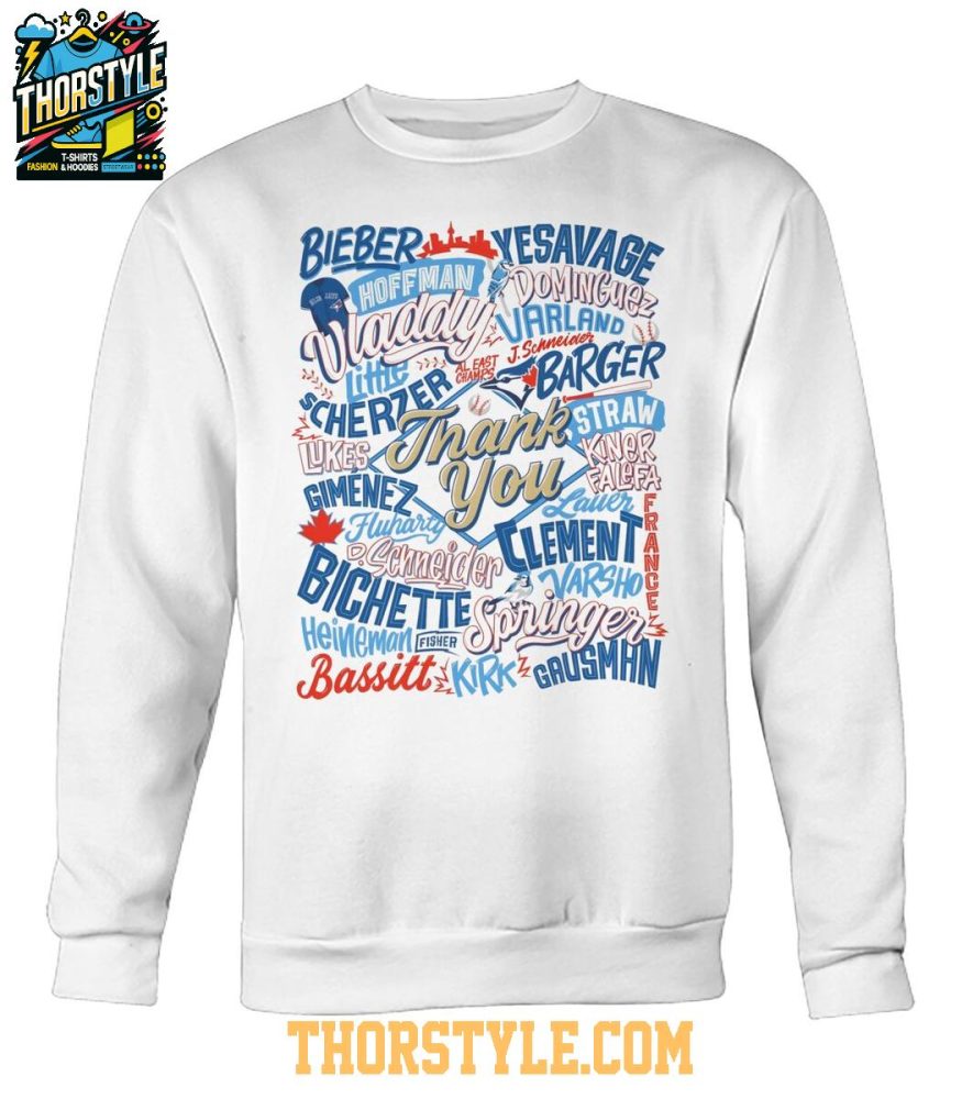 Toronto Blue Jays 2025 Thank You For Your Love And Support T-Shirt - Image 2