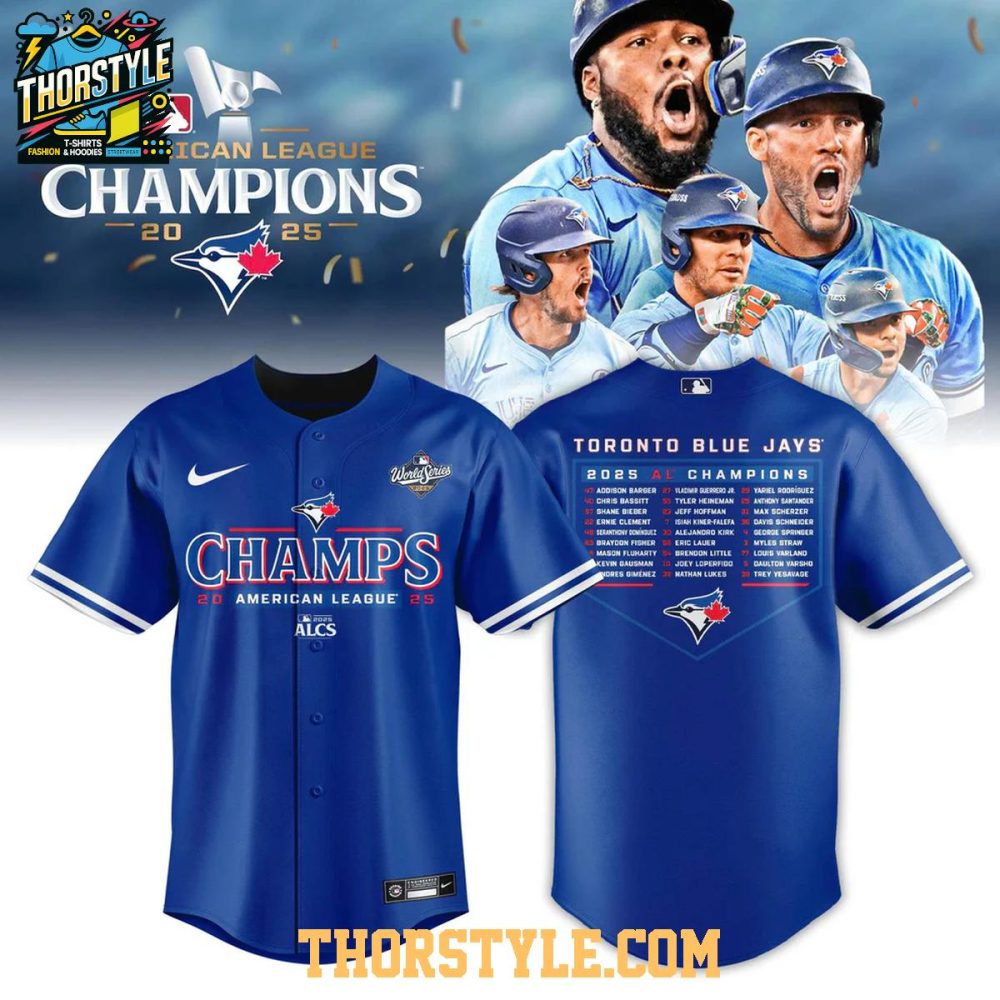 Toronto Blue Jays Al 2025 Champions Lights Up Let'S Go Baseball Jersey