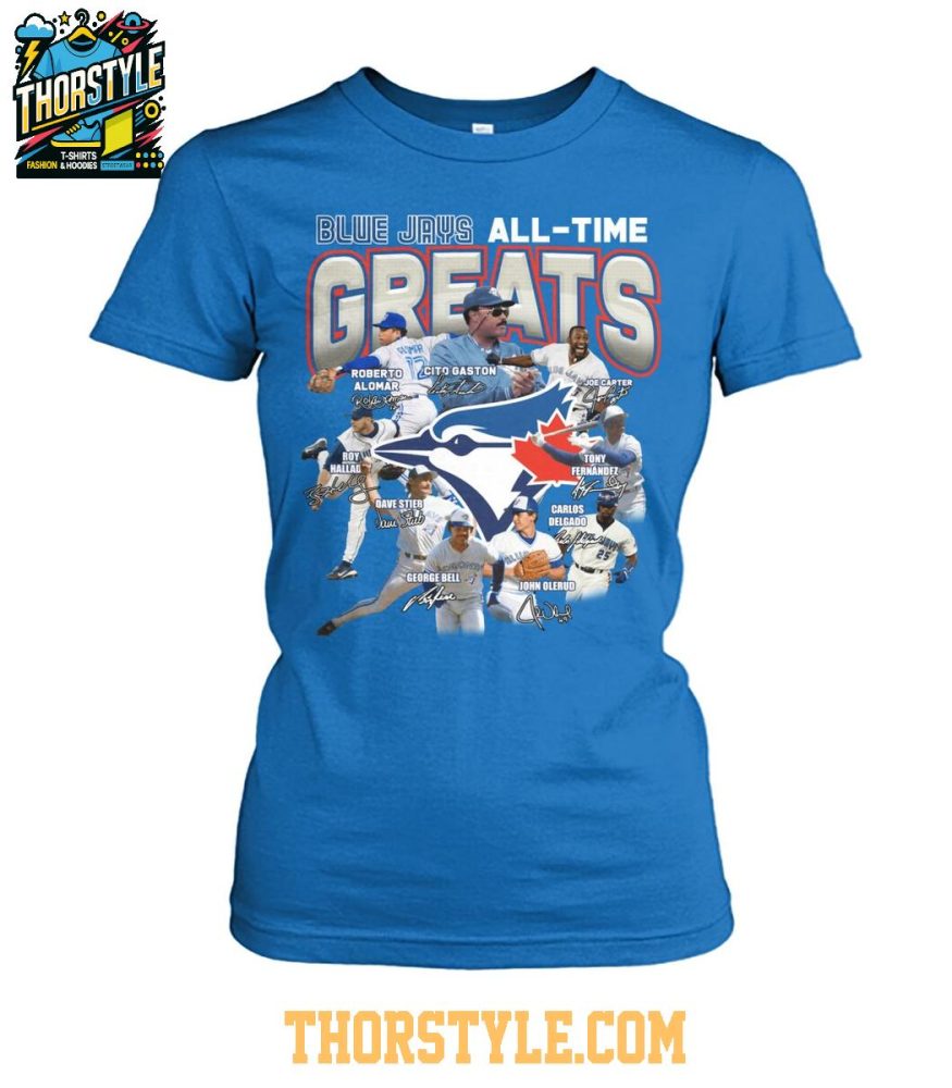 Toronto Blue Jays All-Time Greats Carter Delgado Bell Alomar Gaston T-Shirt - Image 4