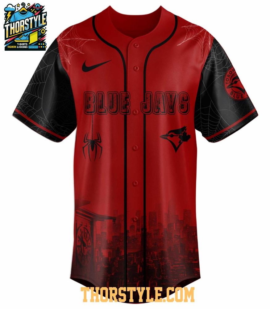 Toronto Blue Jays Celebrating Spider Man Game Night 2025 Baseball Jersey - Image 2