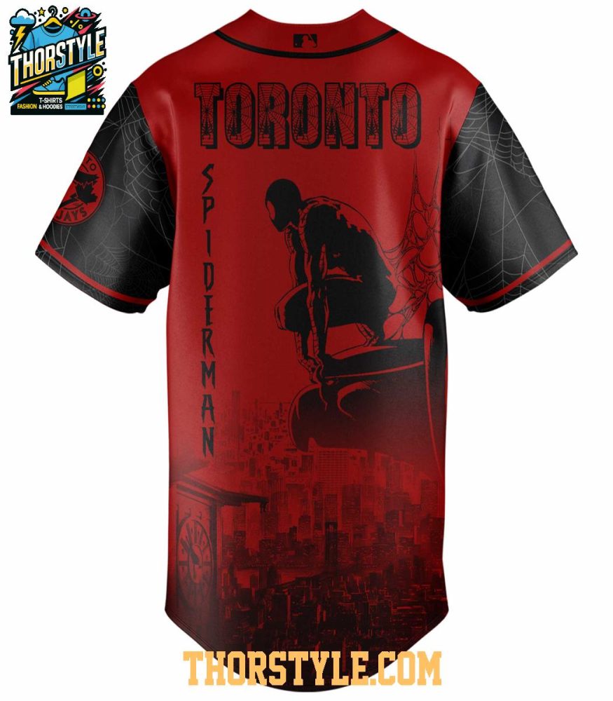 Toronto Blue Jays Celebrating Spider Man Game Night 2025 Baseball Jersey - Image 3