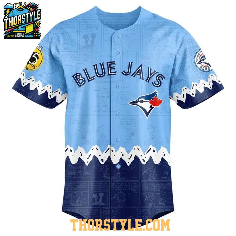 Toronto Blue Jays Peanuts Day Of Celebration 1950-2025 Baseball Jersey - Image 2