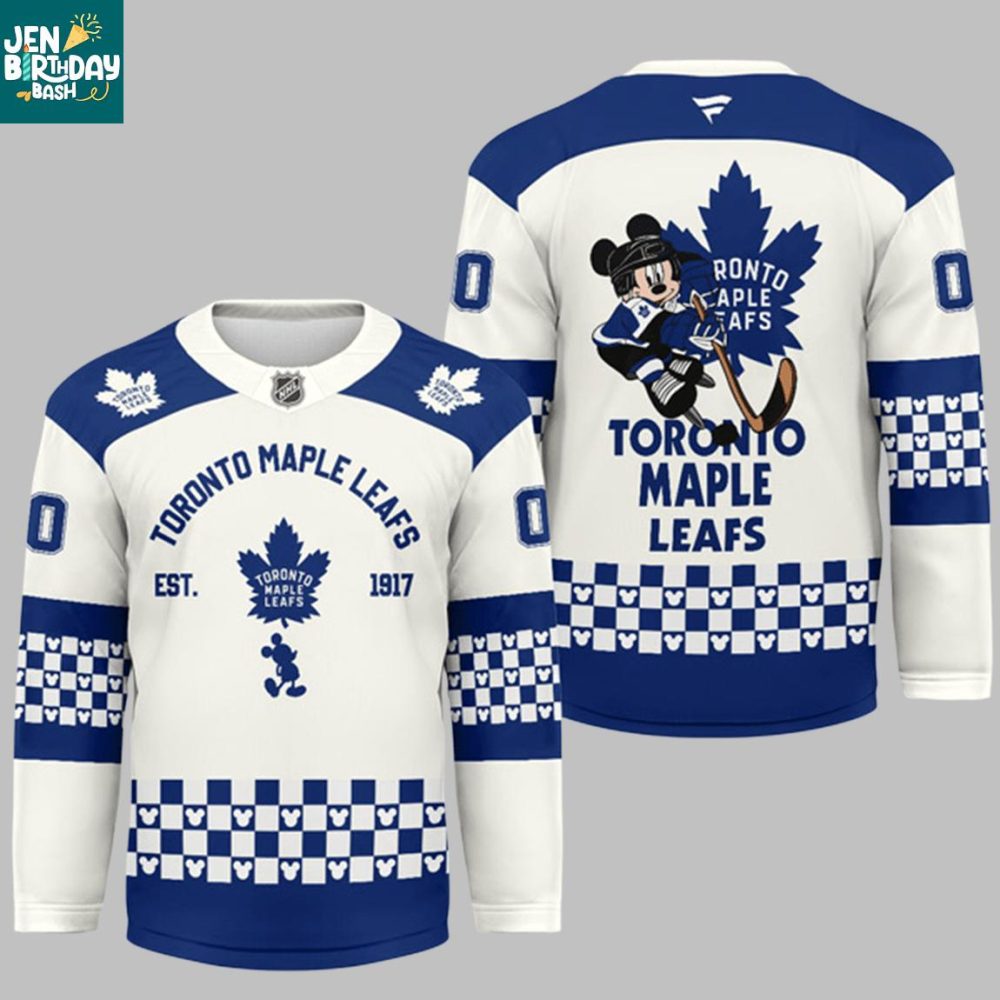 Toronto Maple Leafs X Disney Mickey 2026 Crossover Personalized Hockey Jersey