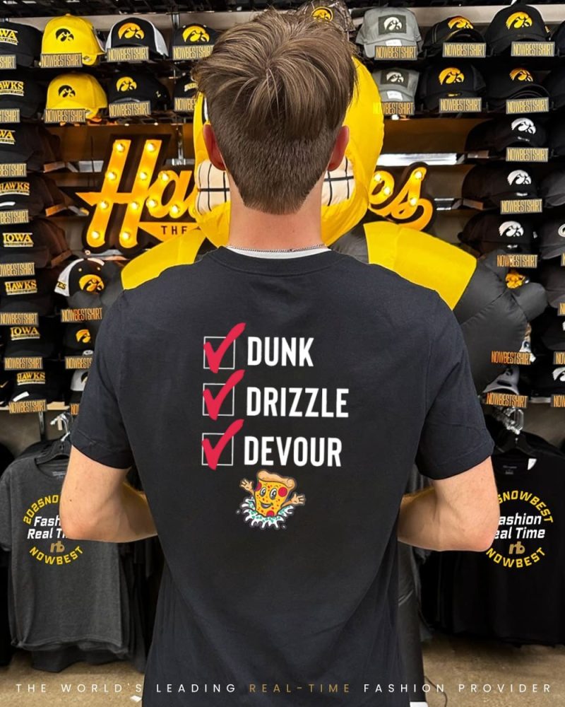 Tulsa Ranch Dippers Dunk Drizzle Devour Pizza Shirt - Image 2
