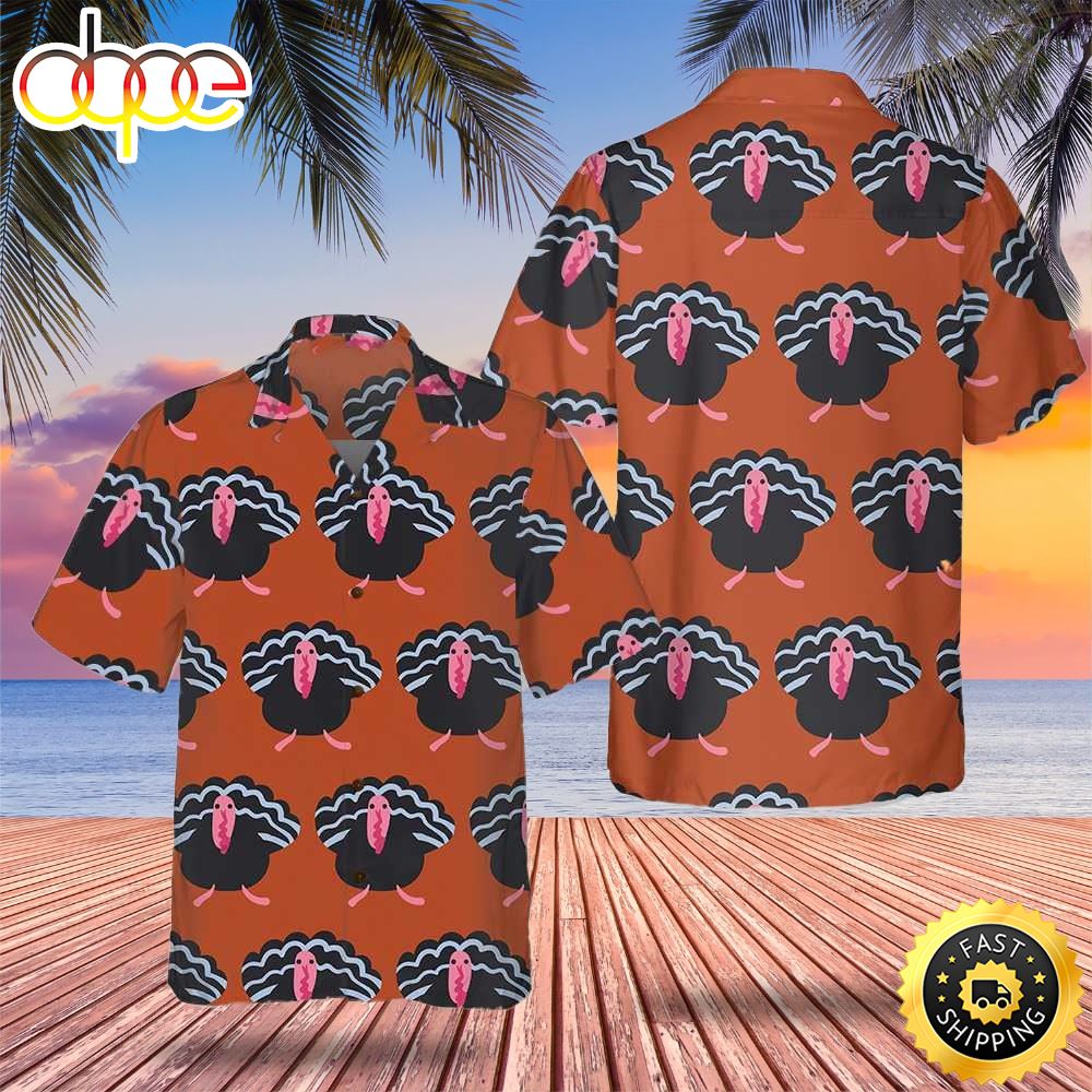 Turkey Thanksgiving Hawaiian Shirt Mens Thanksgiving Aloha Shirt Gift Ideas