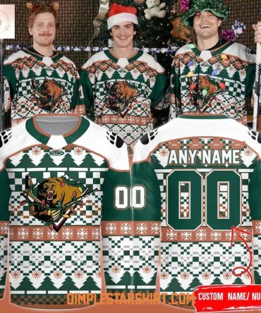 Utah Grizzlies Ugly Christmas Sweaters Hockey Jersey