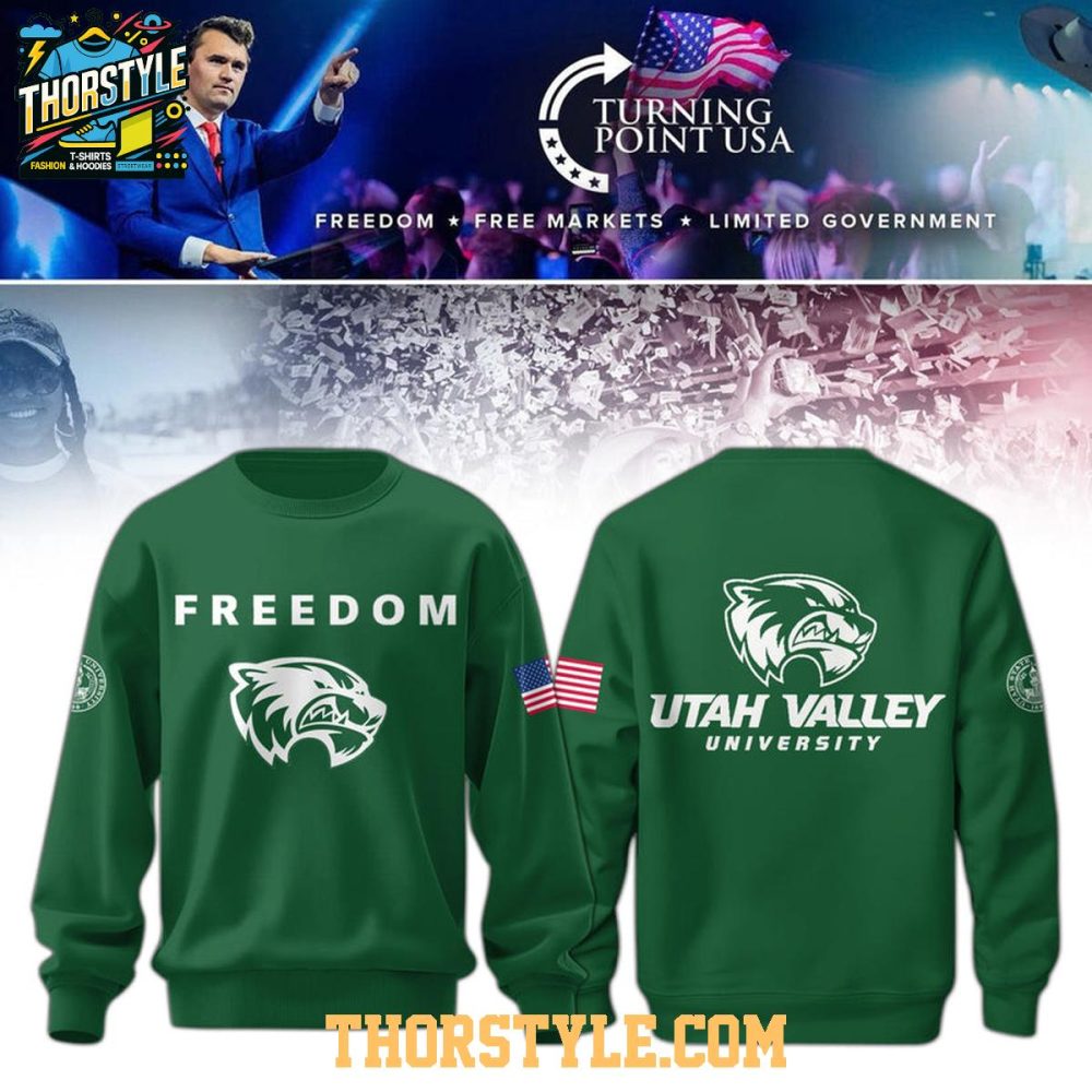 Utah Valley Wolverines Charlie Kirk Turning Point Usa 2025 Hoodie - Image 2