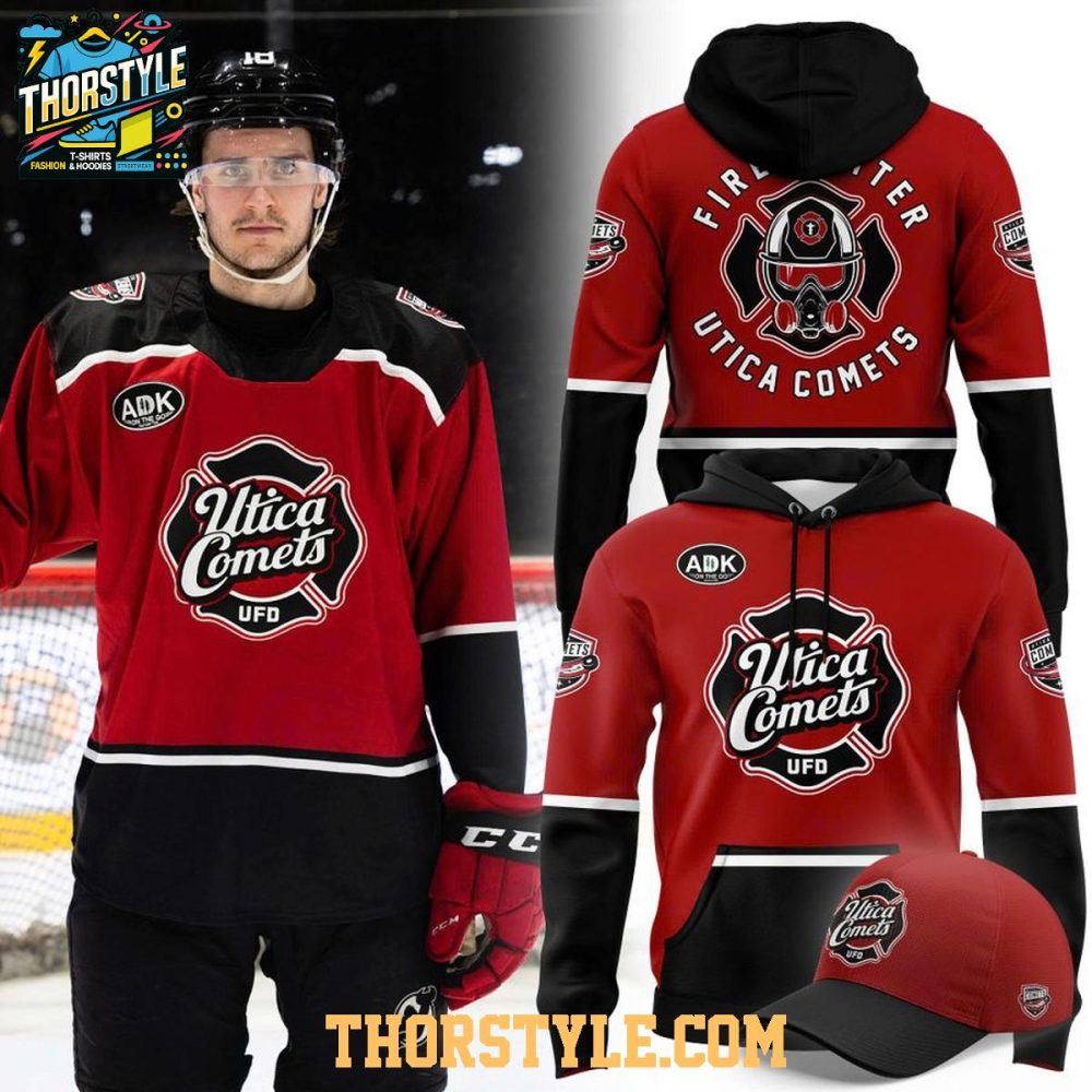 Utica Comets 2026 Firefighters Appreciation True Hero Hoodie T-Shirt