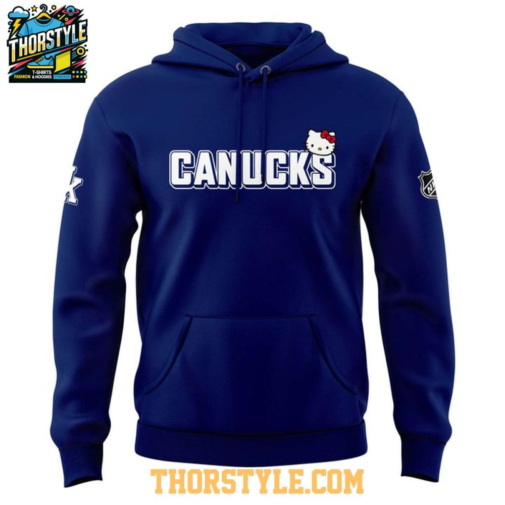 Vancouver Canucks 2026 Hello Kitty Commemorating Night Hoodie Shirts - Image 2