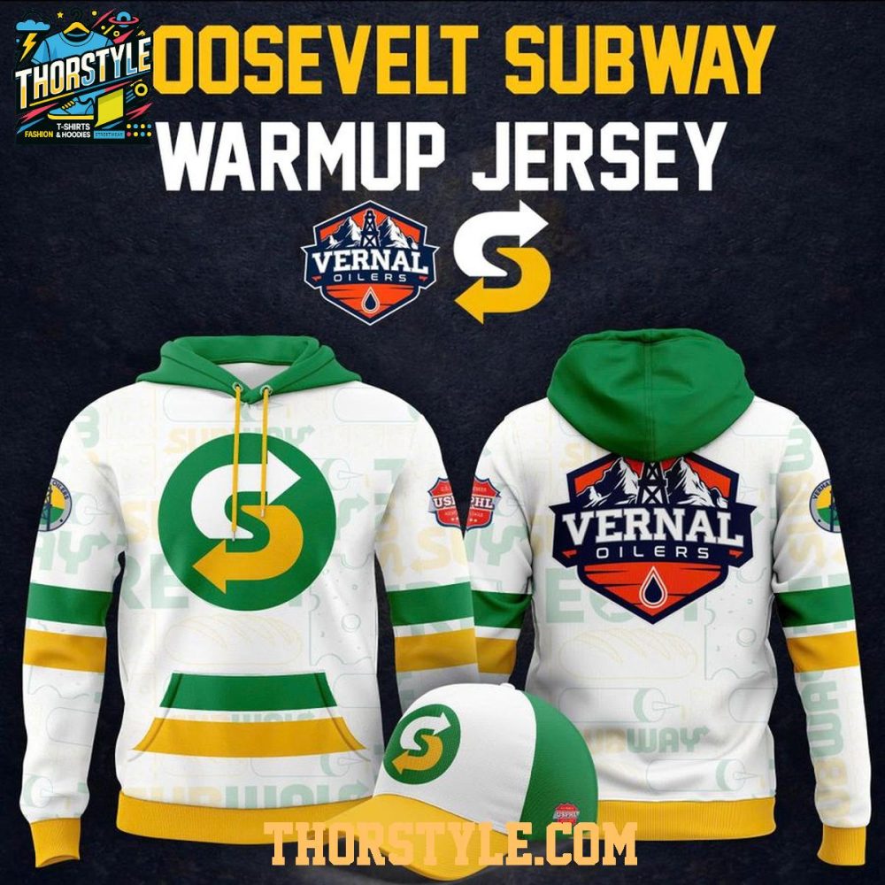 Vernal Oilers 2026 Roosevelt Subway Warmup Game Hoodie T-Shirt