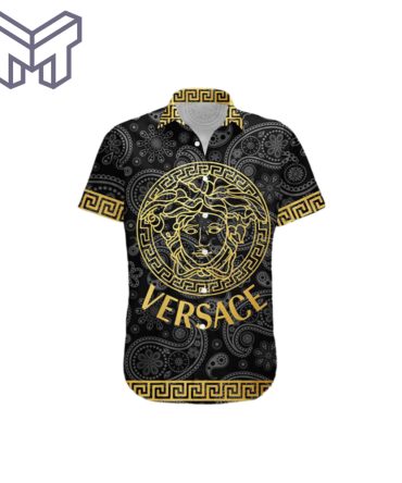 Versace Shirt Versace Hawaiian Shirt Button Shirt–Mura21239