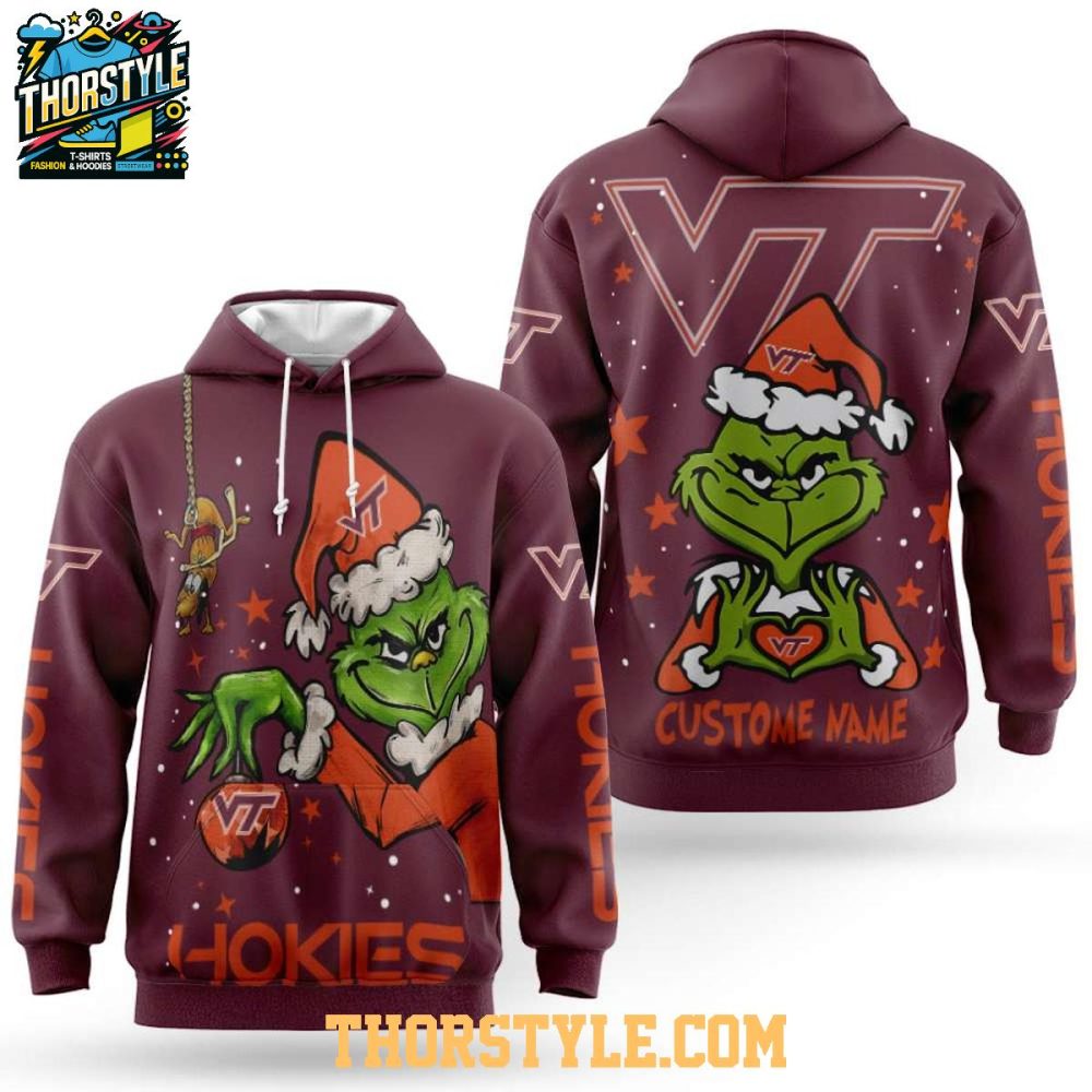 Virginia Tech Hokies Grinch Stole Christmas 2025 Personalized Hoodie T-Shirt