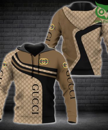 Gucci Beige And Brown With Logo Bomber Jacket