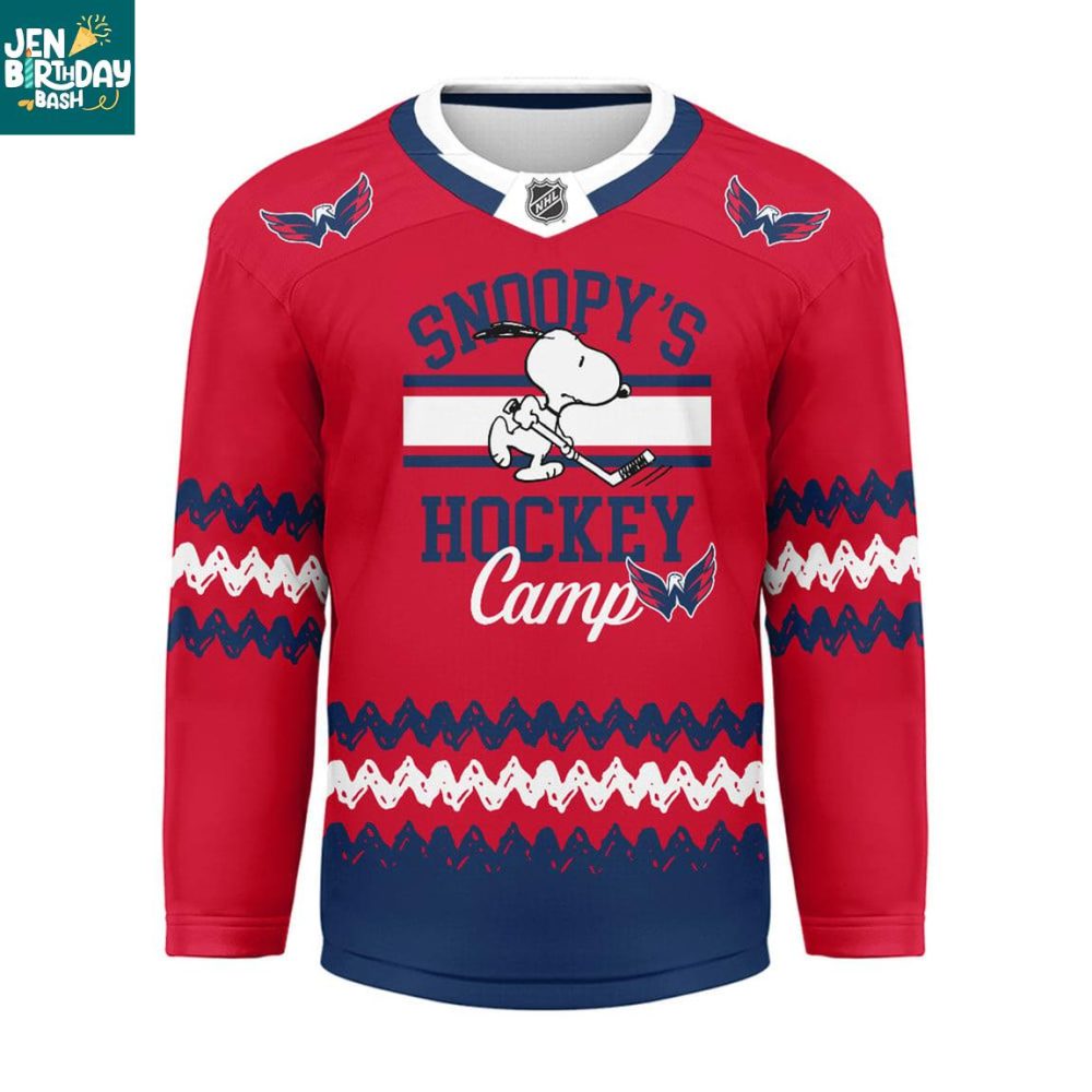 Washington Capitals Snoopy Peanuts Camps 2026 Personalized Hockey Jersey - Image 3
