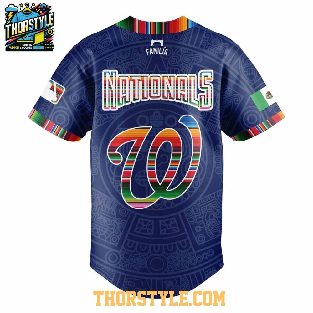 Washington Nationals Mexican Heritage Familia 2025 Personalized Baseball Jersey - Image 3
