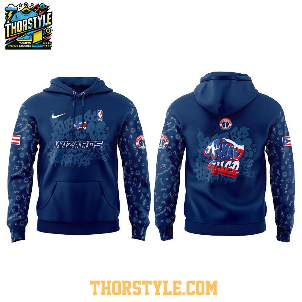 Washington Wizards Puerto Rican Heritage Root And Culture 2025 Hoodie T-Shirt - Image 2