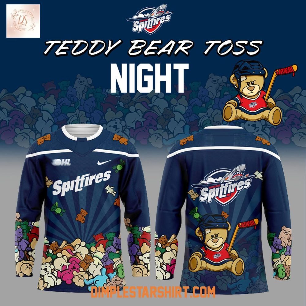 Windsor Spitfires Teddy Bear Toss Night Jersey