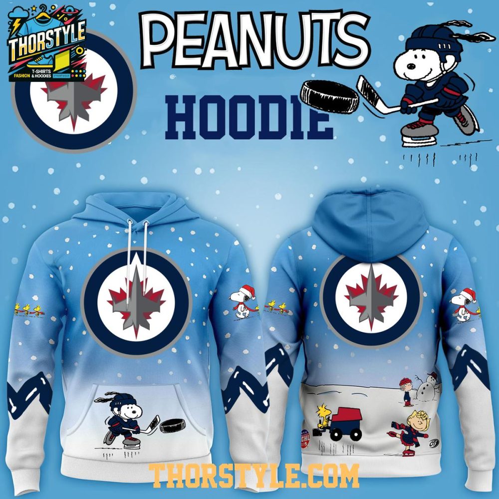 Winnipeg Jets Snoopy Peanuts Happy Snowy Day 2025 Christmas Hoodie T-Shirt