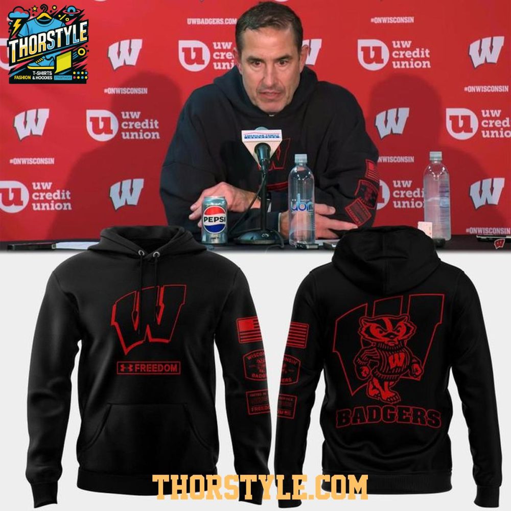 Wisconsin Badgers Coach Luke Fickell 2025 Freedom Hoodie T-Shirt