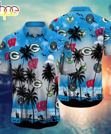 Wisconsin Sports Blue Hawaiian Shirt