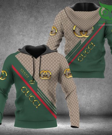Gucci Half Green Half Beige Red Line Bomber Jacket