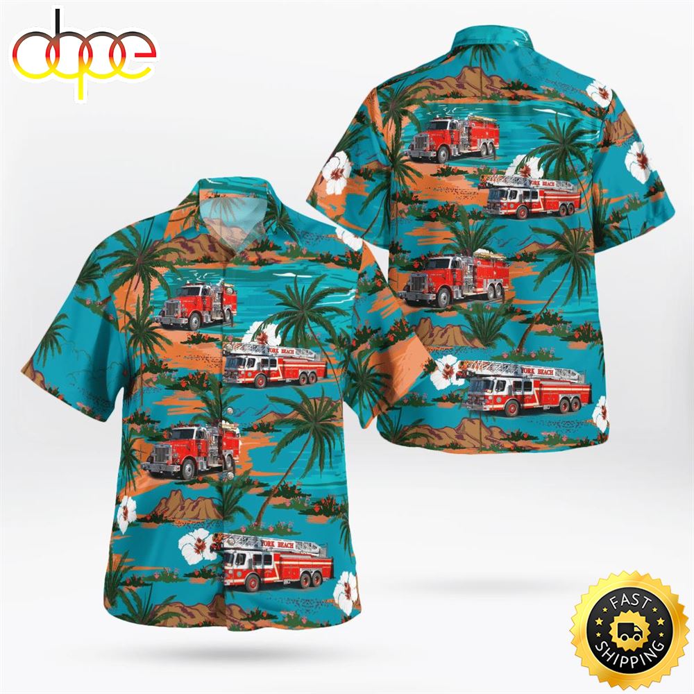 York Maine York Beach Fire Department Hawaiian Shirt