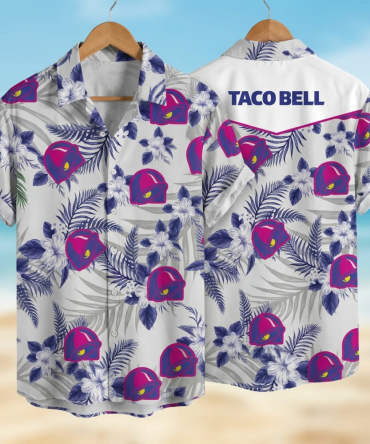 Taco Bell Tropical Flower Aloha Hawaiian Shirts, Summer Hawaiian Beach Day Hawaiian Shirt